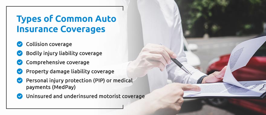 Types of Common Auto Insurance Coverages