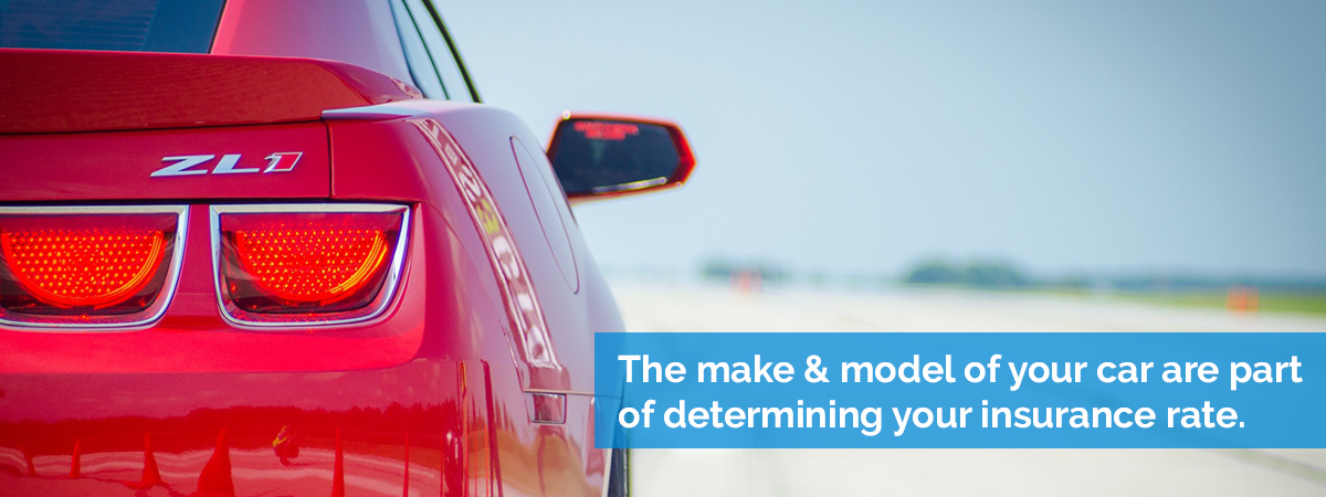 The make and model of your car affect your insurance rate.