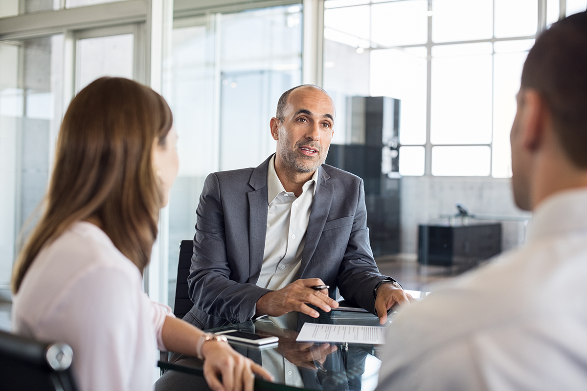 consulting with an insurance agent