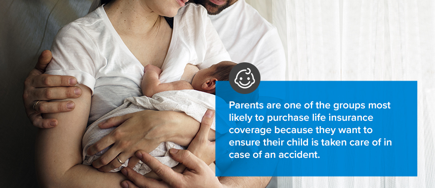 Parents are one of the groups most likely to purchase life insurance coverage because they want to ensure their child is taken care of in case of an accident.